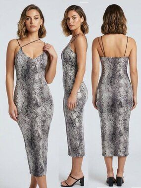 Sexy long snake skin dress